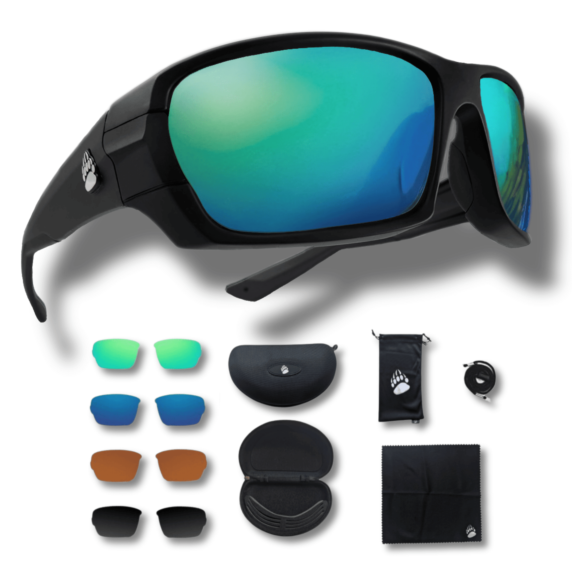 goggles for fishing Grizzly Fishing Pro Sunglasses Kit – 4 Sets of Polarized Lenses Includ