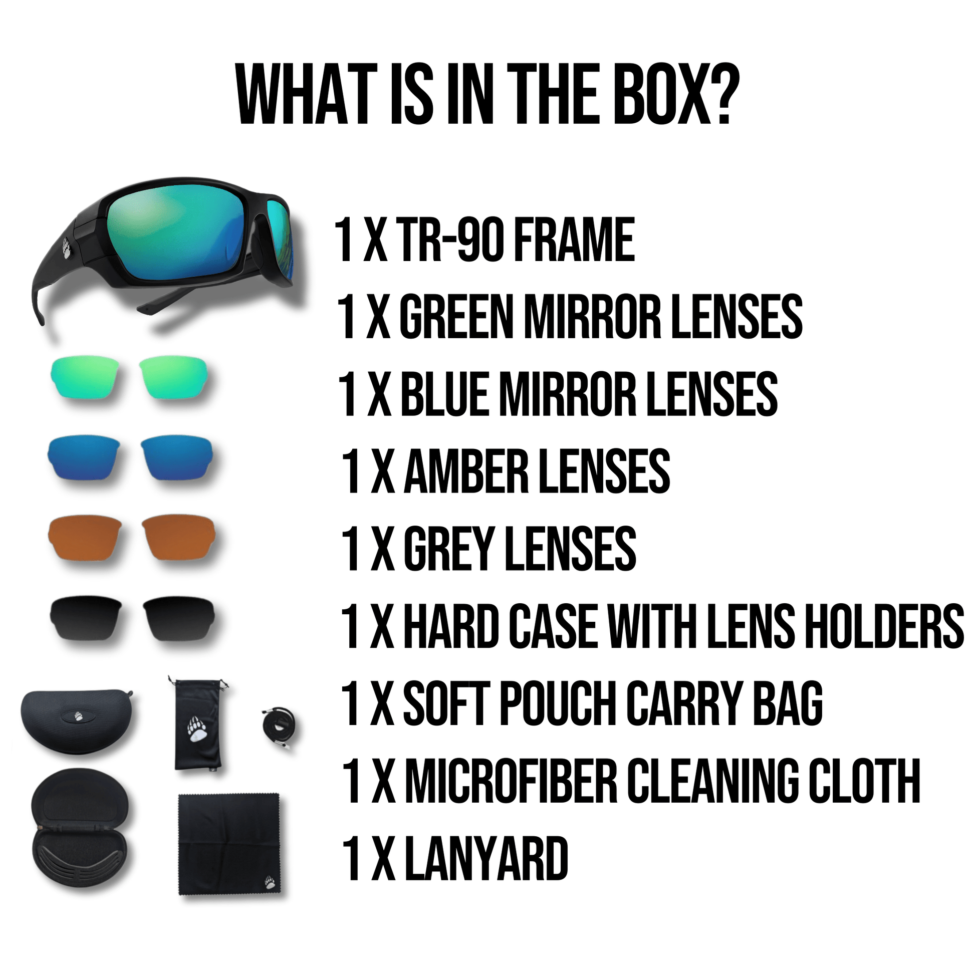 Grizzly Fishing Pro Sunglasses Kit – 4 Sets of Polarized Lenses Included - Grizzly Fishing