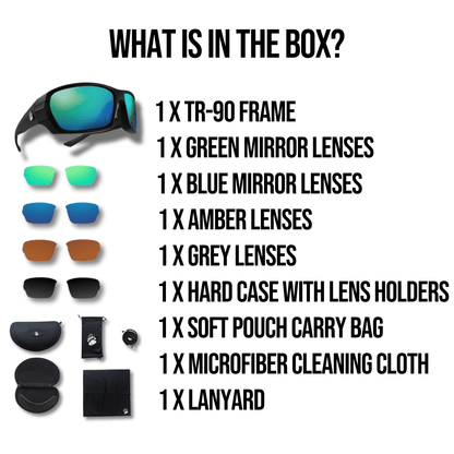 Grizzly Fishing Pro Sunglasses Kit – 4 Sets of Polarized Lenses Included - Grizzly Fishing
