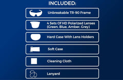 GrizzlyFishing Fishing Sunglasses Grizzly Fishing Pro Sunglasses Kit (4 Colors Included)