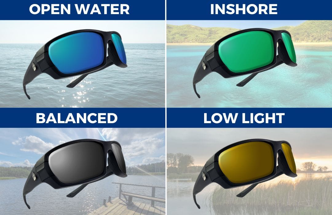 GrizzlyFishing Fishing Sunglasses Grizzly Fishing Pro Sunglasses Kit (4 Colors Included)